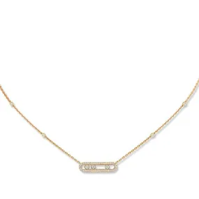 0.34ctw Yellow Gold Diamond Pavé Necklace