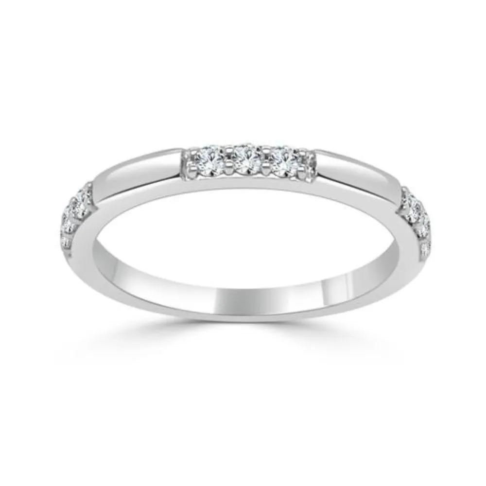 14k Diamond High Polish Wedding Band