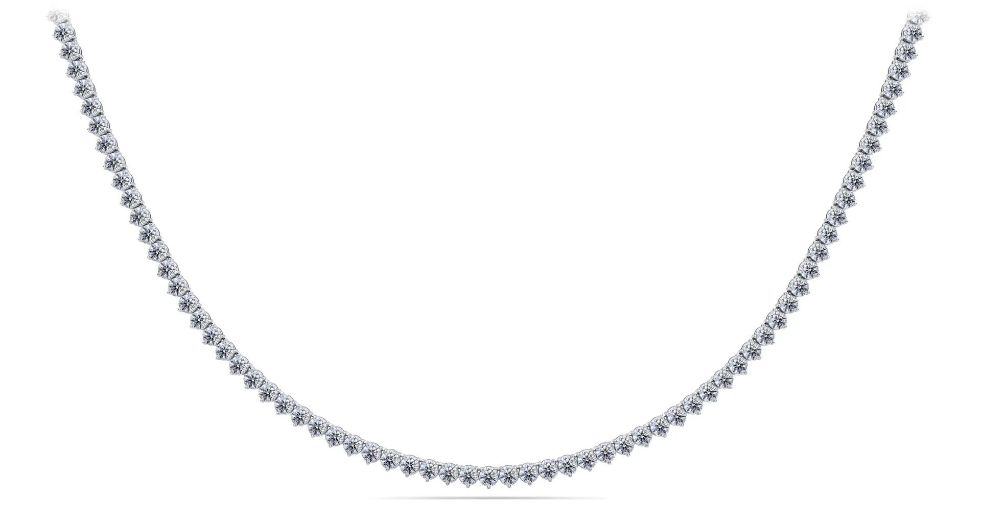 3 Prong Riviera Diamond Necklace with 23.06 ct.(finished) 4.1mm