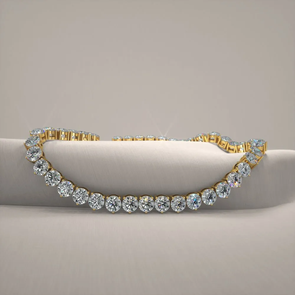 3 Prong Riviera Diamond Necklace with 23.06 ct.(finished) 4.1mm