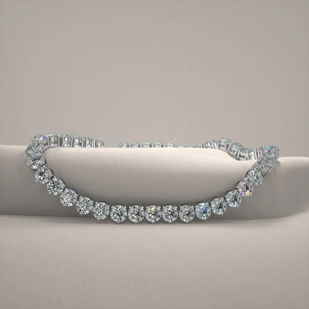 3 Prong Riviera Diamond Necklace with 23.06 ct.(finished) 4.1mm