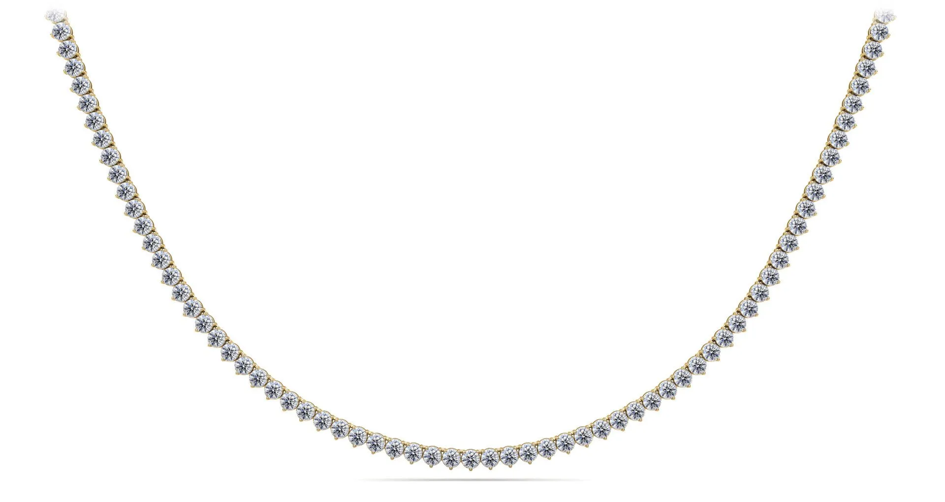 3 Prong Riviera Diamond Necklace with 23.06 ct.(finished) 4.1mm