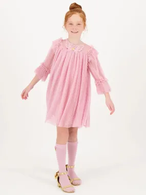 Angels Face Girls Chrissie Tulle Butterfly Dress in Pink