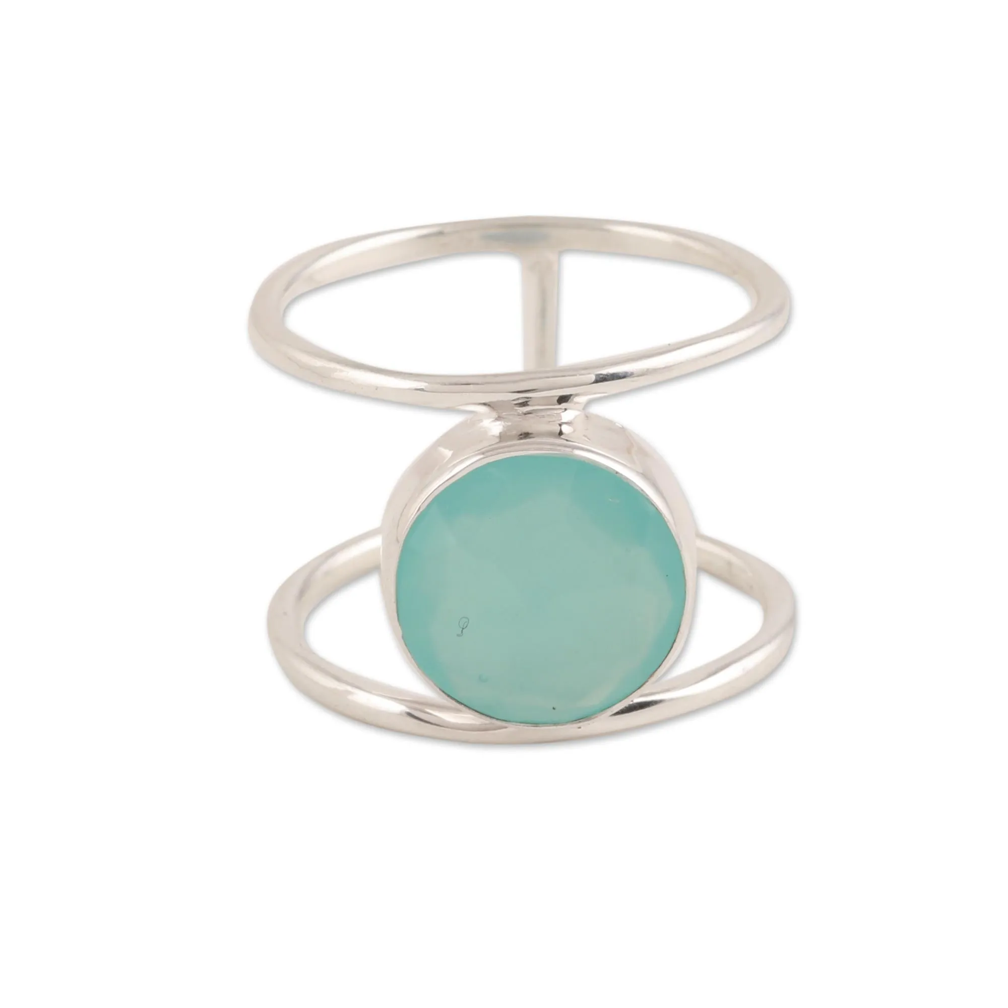 Aqua Bliss 4.5-Carat Chalcedony Single-Stone Ring from India