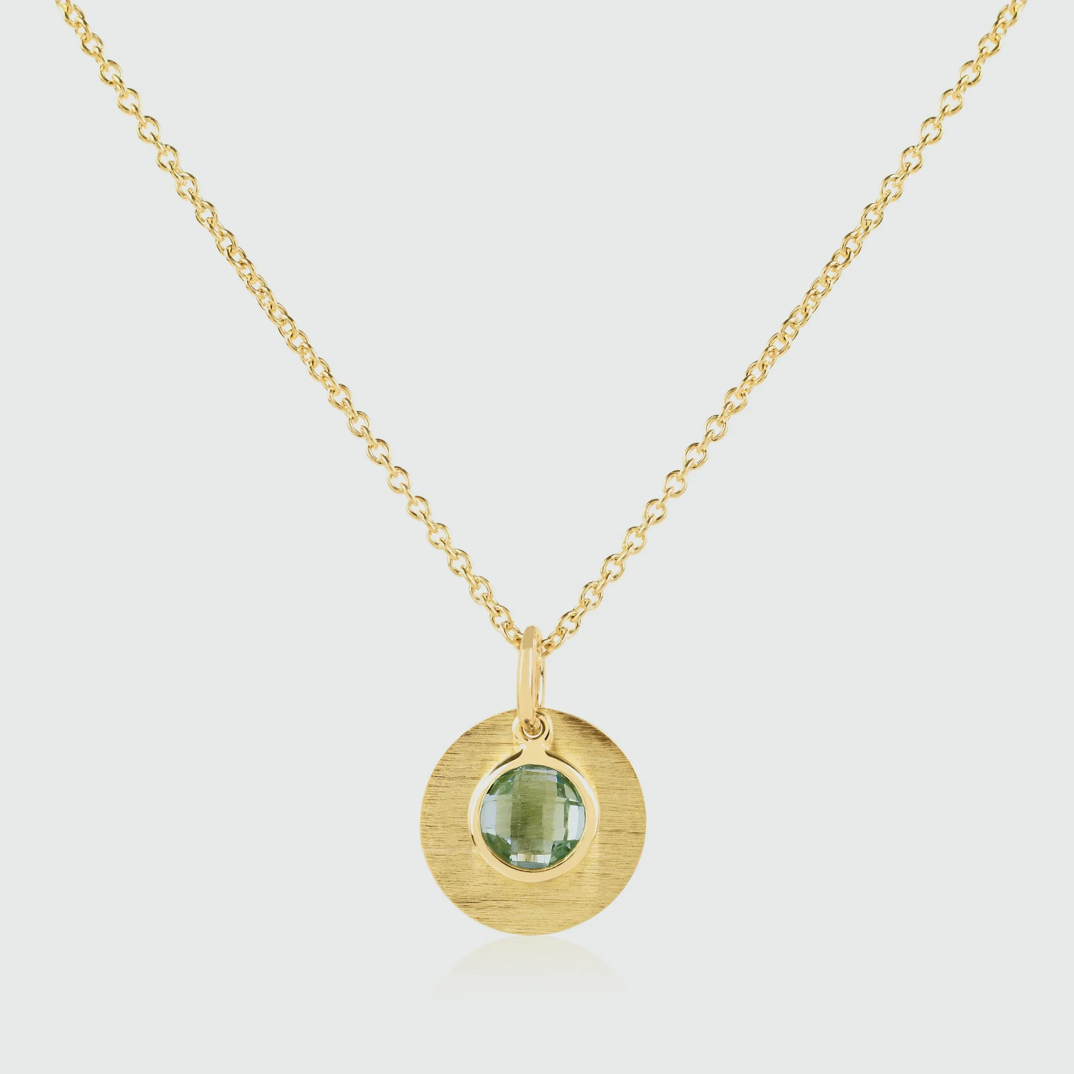 Bali 9ct Gold Green Amethyst August Birthstone Necklace