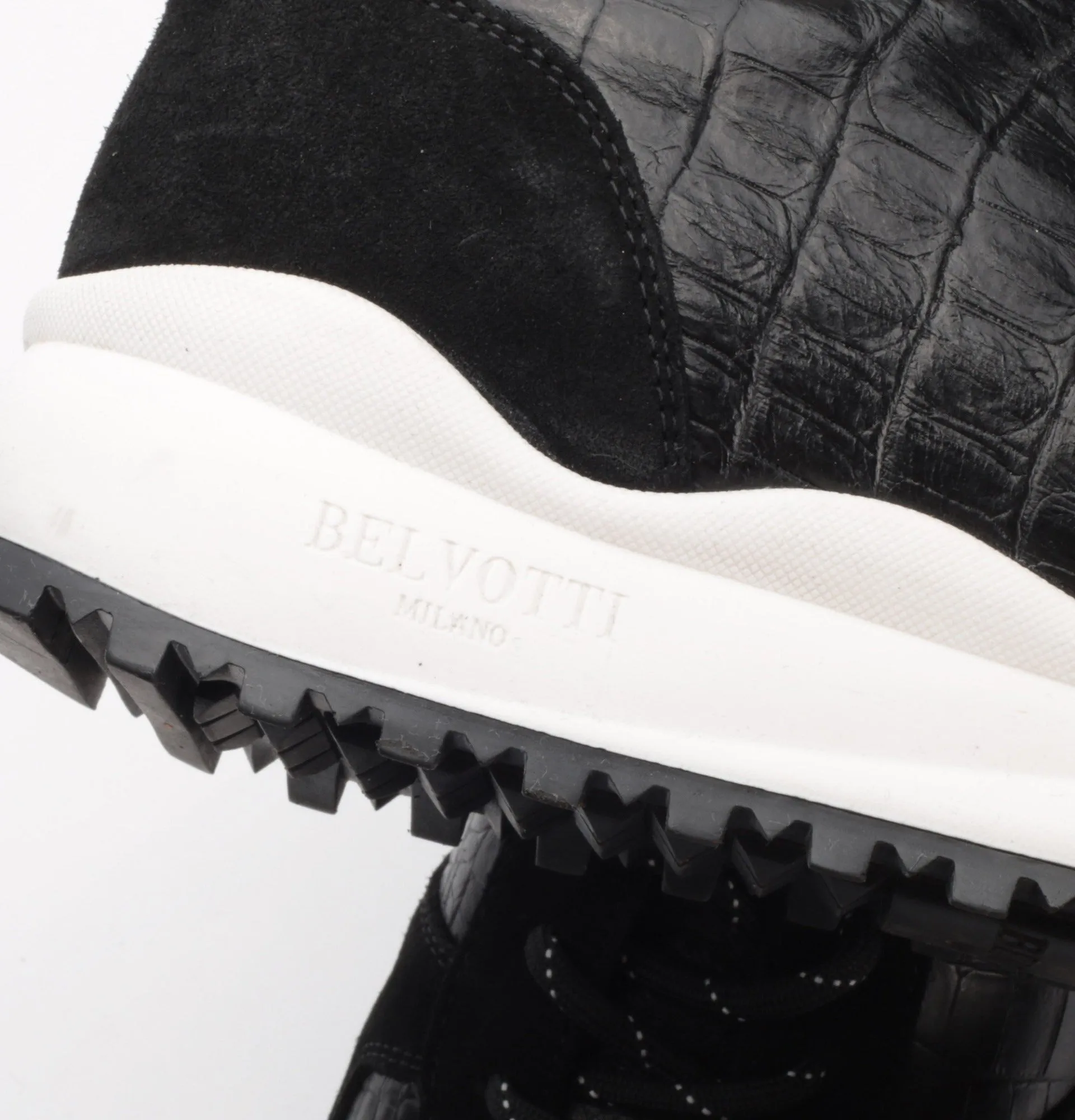 Belvotti Cera Trainers Black Crocodile