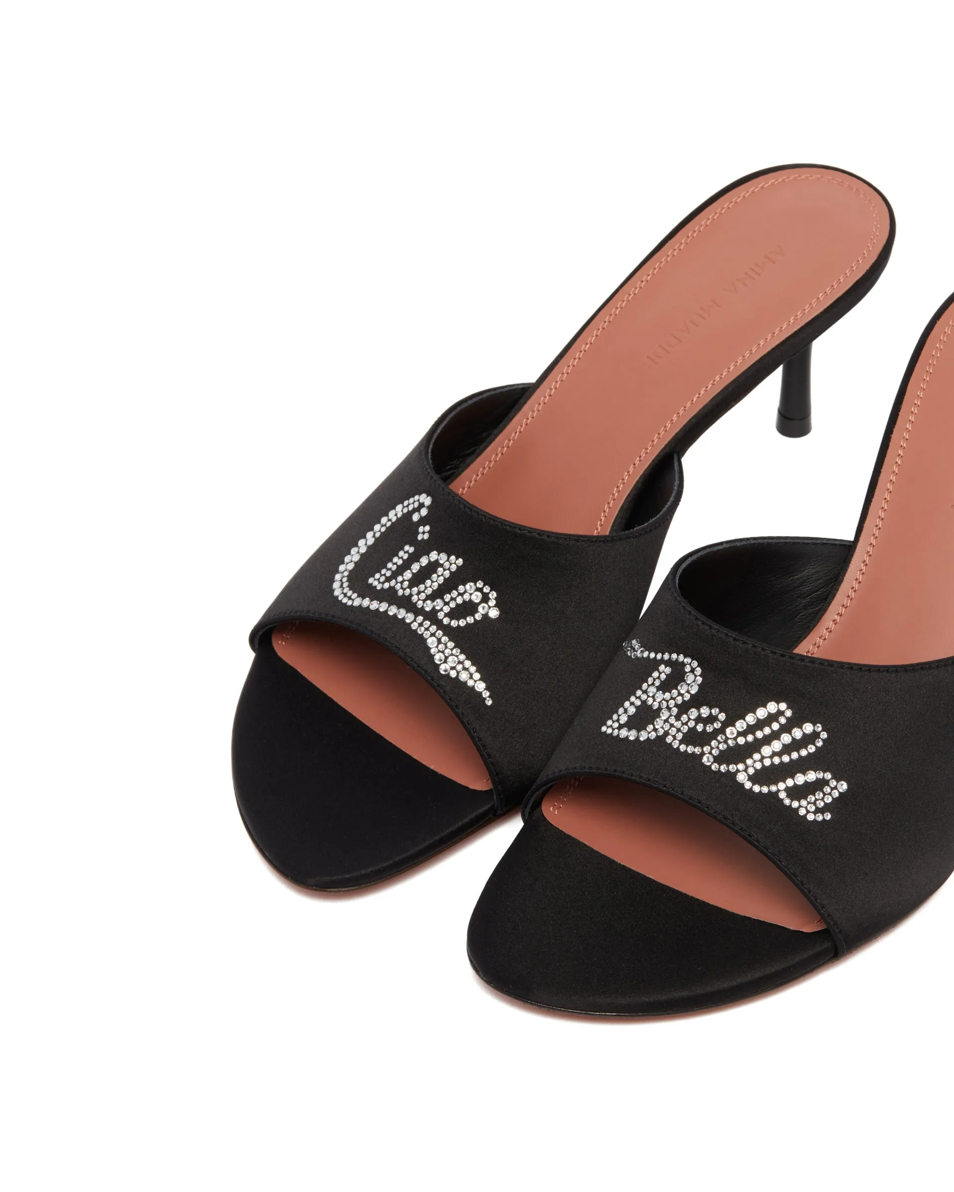 Black Bella Satin Slippers