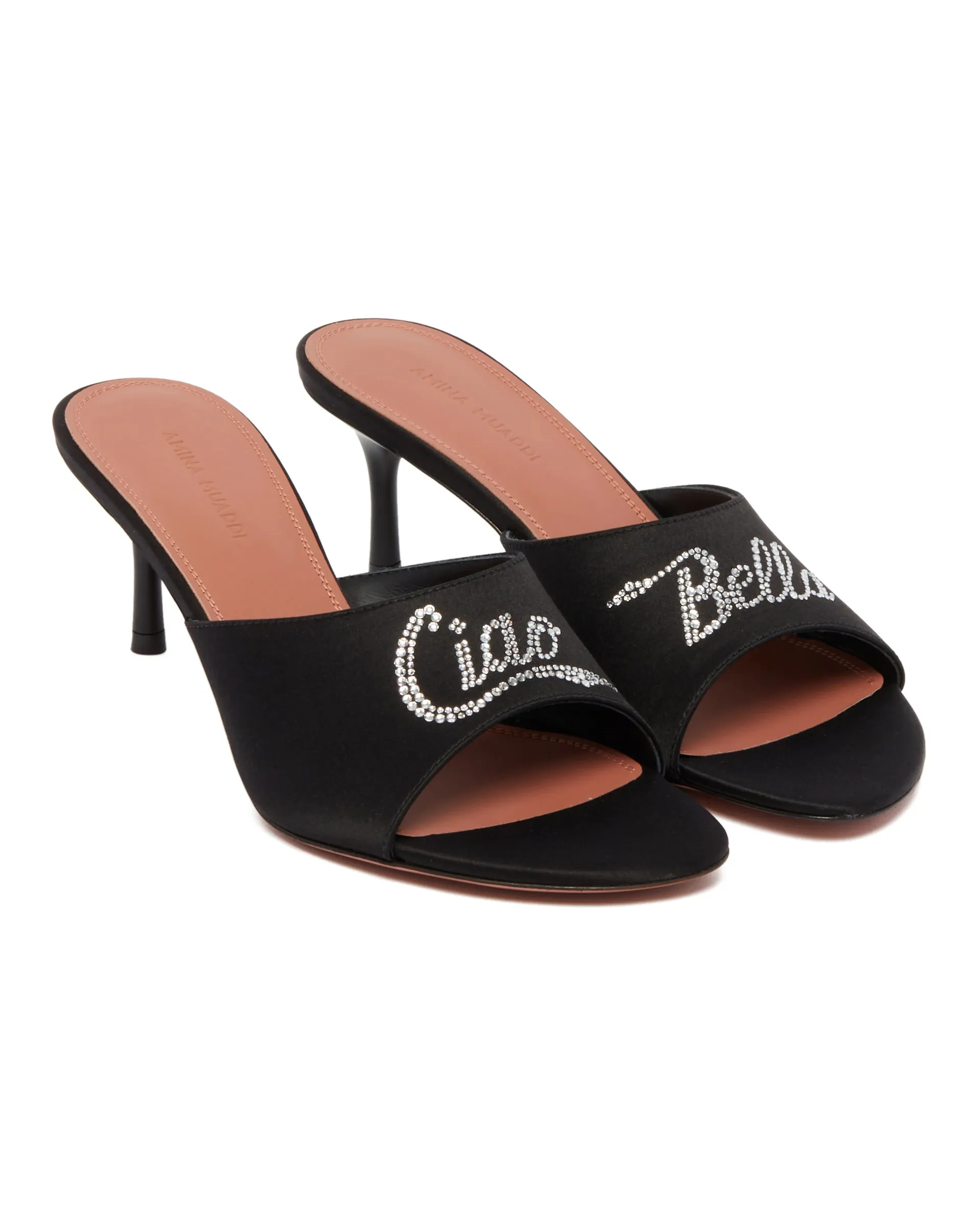 Black Bella Satin Slippers