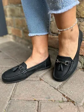 Black Leather Tassel Loafer