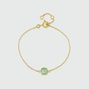 Brooklyn Aqua Chalcedony & Gold Vermeil Bracelet