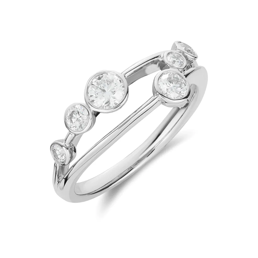 Bubble Design Scatter Diamond Half Eternity Ring