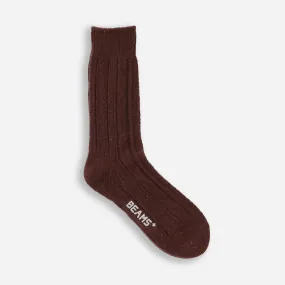 CABLE CRAZY SOCK - BROWN