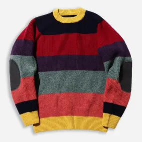 CREW NECK STRIPE SWEATER - MULTI