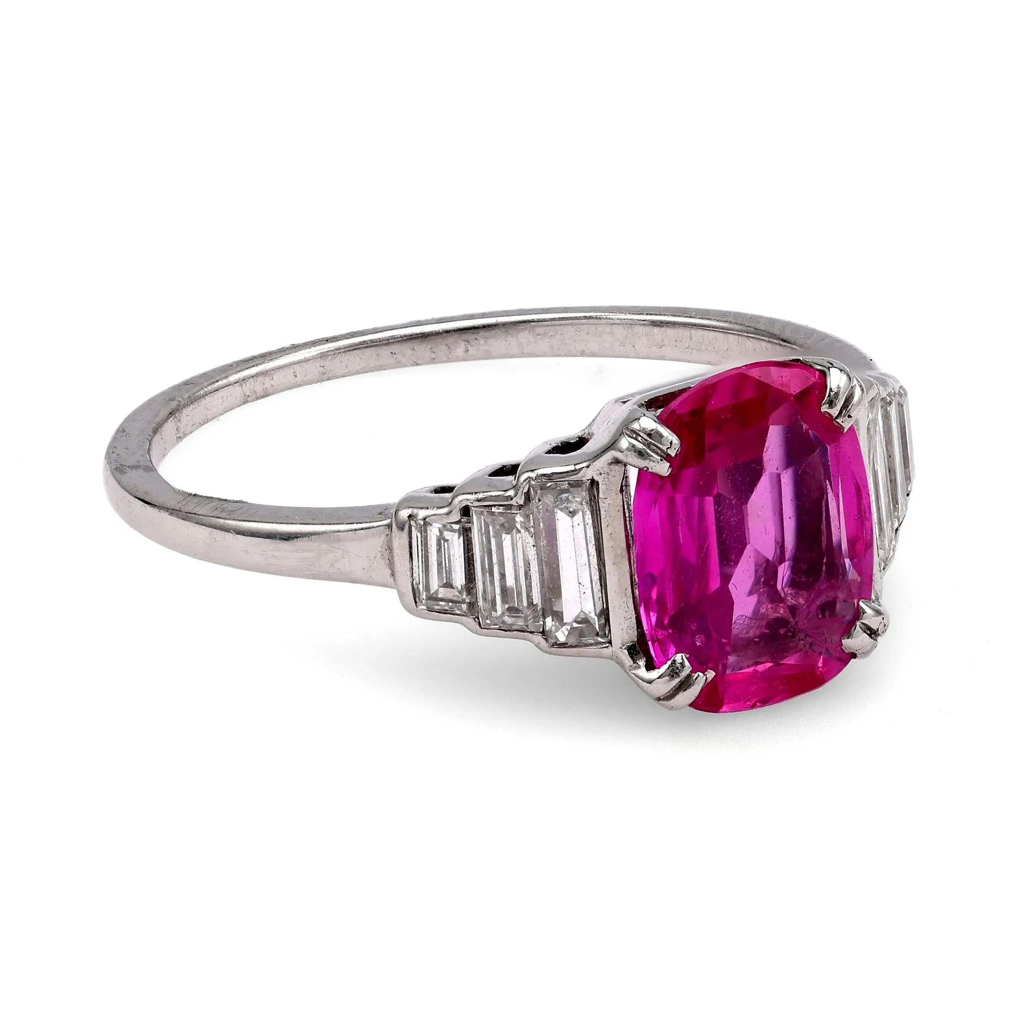 Diamond and Pink Sapphire Ring