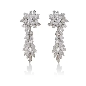 Diamond Day/Night Cluster Pendant Earrings