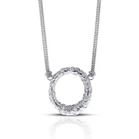 Diamond Textured Circle Necklace