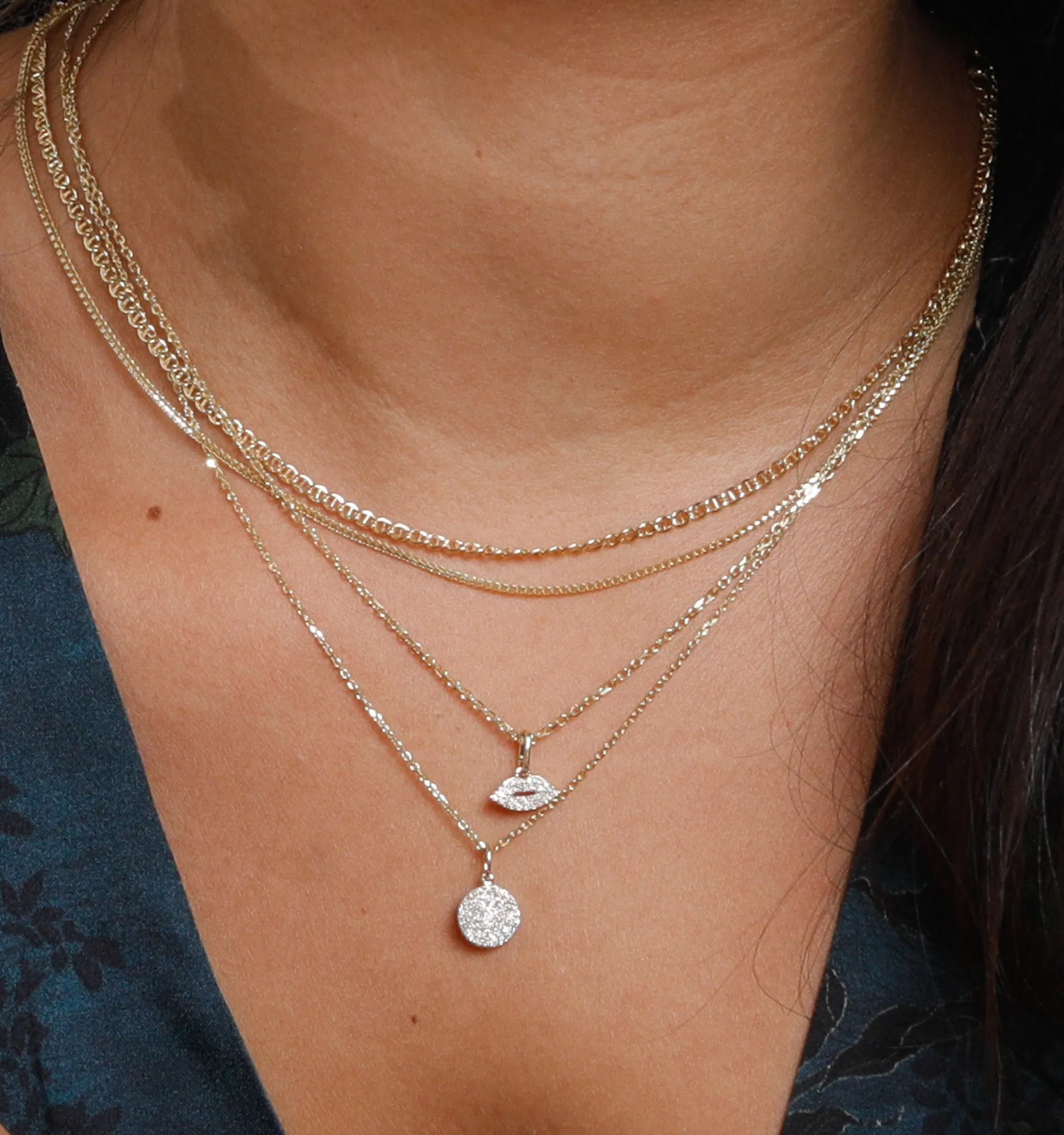 Disk Diamond Necklace