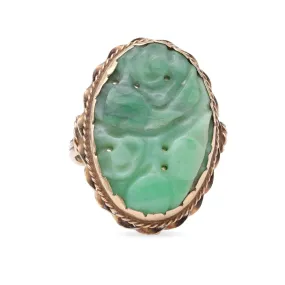 Edwardian Carved Jade Gold ring