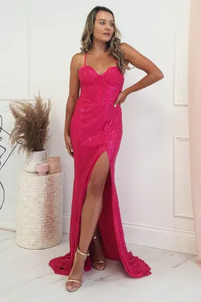 Elmiya Seqiun Gown | Hot Pink