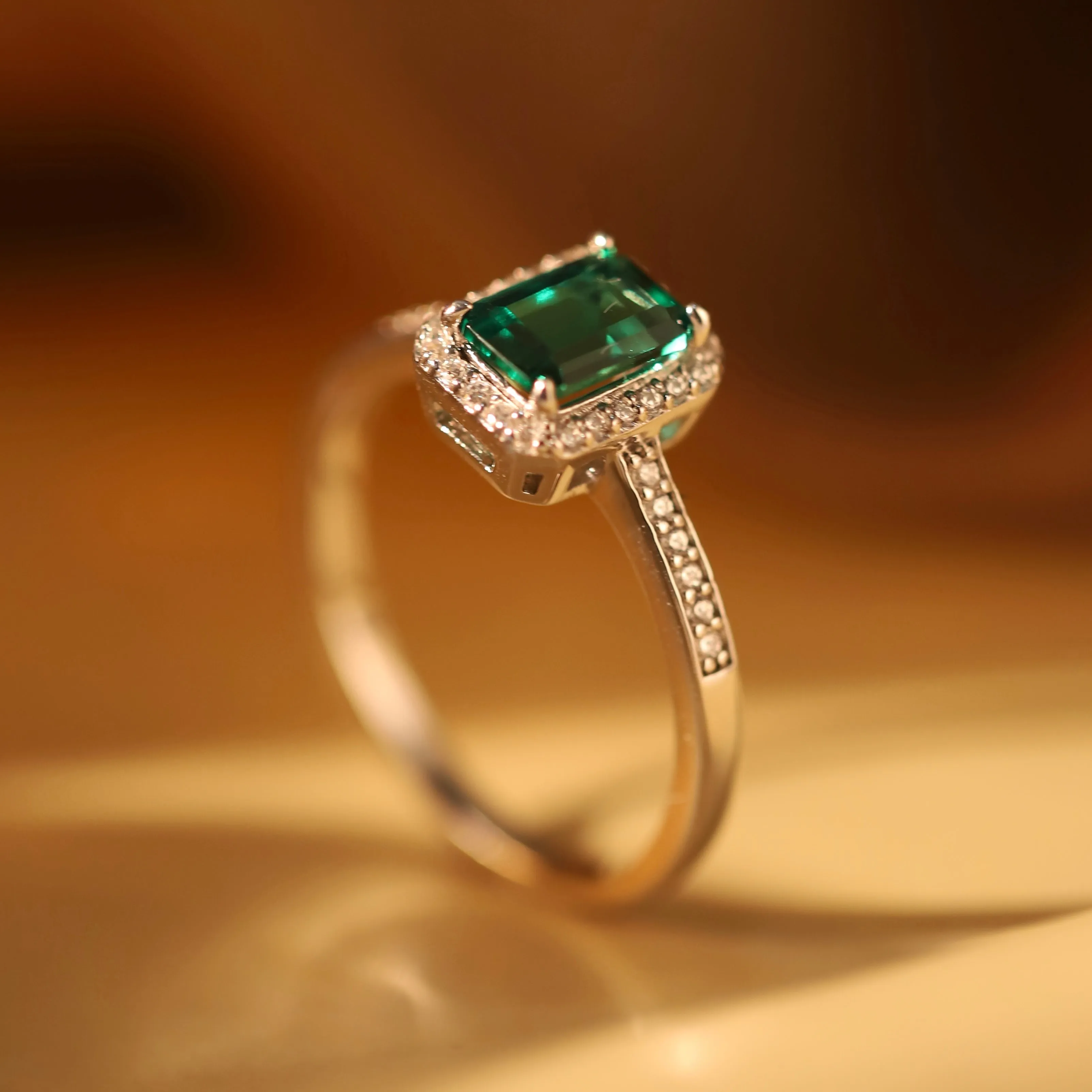 Evergreen Emerald Cube Ring