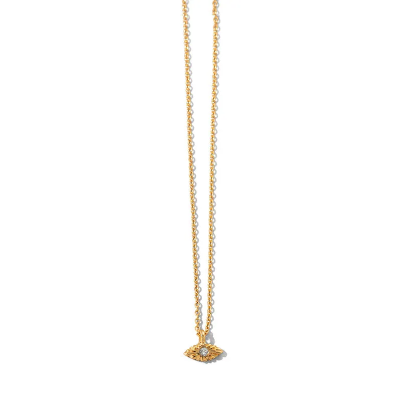 Evil Eye Necklace, Diamond, 9kt Yellow Gold