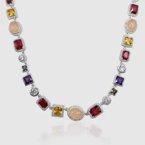 Gemstone Necklace (Silver)