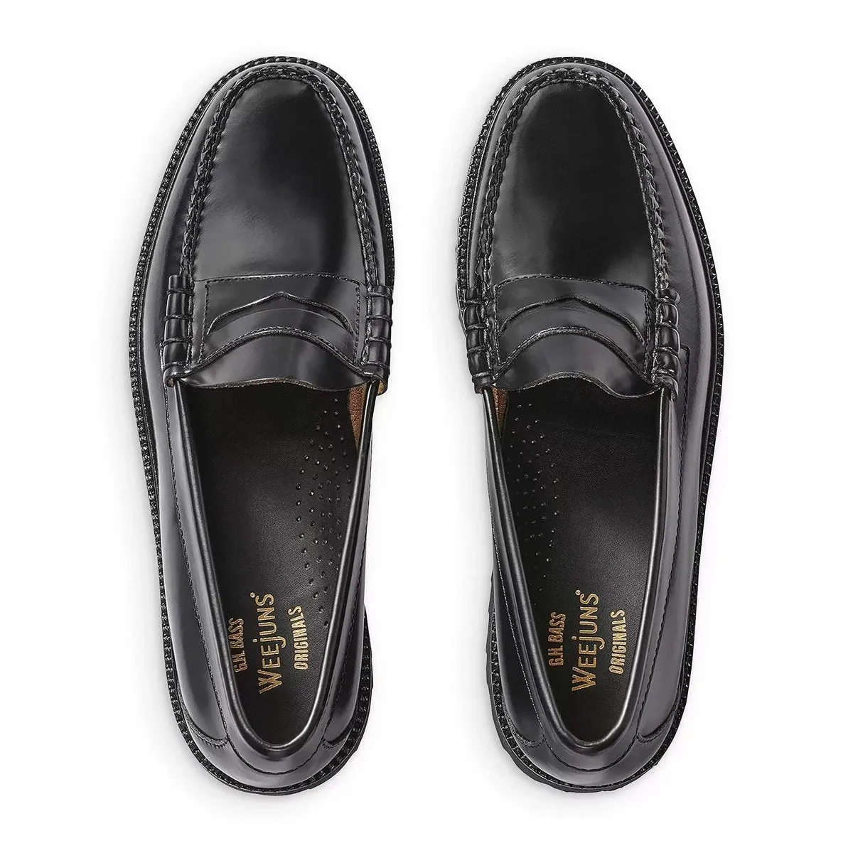 G.H. Bass Men's Larson Lug WeeJun Black