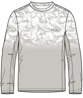 Huk Men's Icon X Inside Reef Fade Long Sleeve Tech Crew 2023