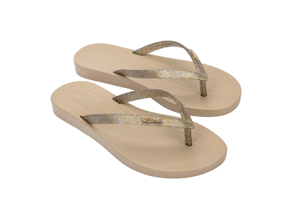 Melissa Sun Venice Shiny AD Beige Flat Flipflops