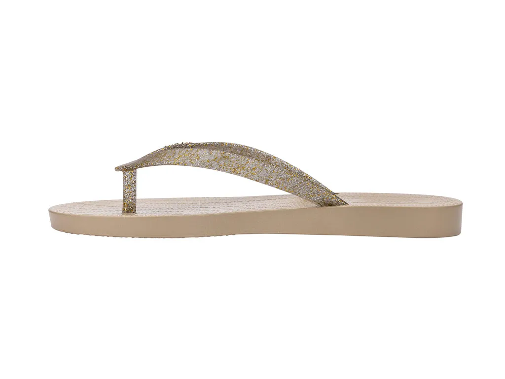 Melissa Sun Venice Shiny AD Beige Flat Flipflops