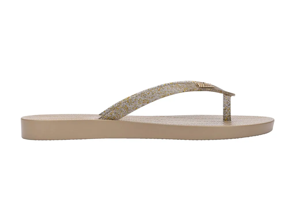 Melissa Sun Venice Shiny AD Beige Flat Flipflops