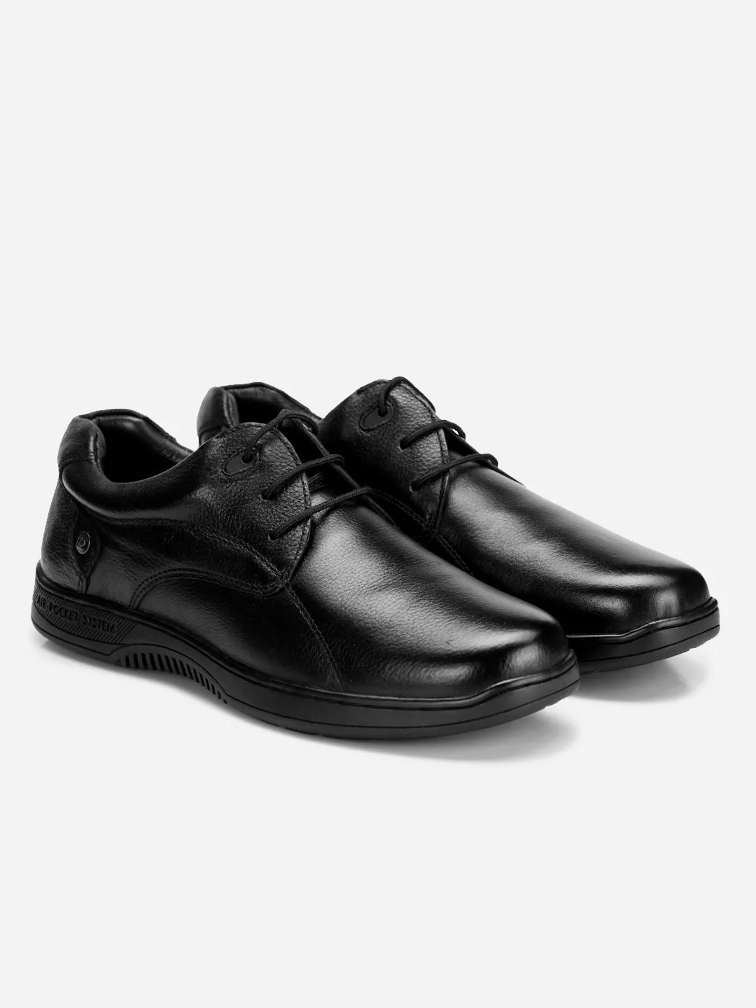 Men's Black Round Toe Lace Up Semi Formal (ID2167)