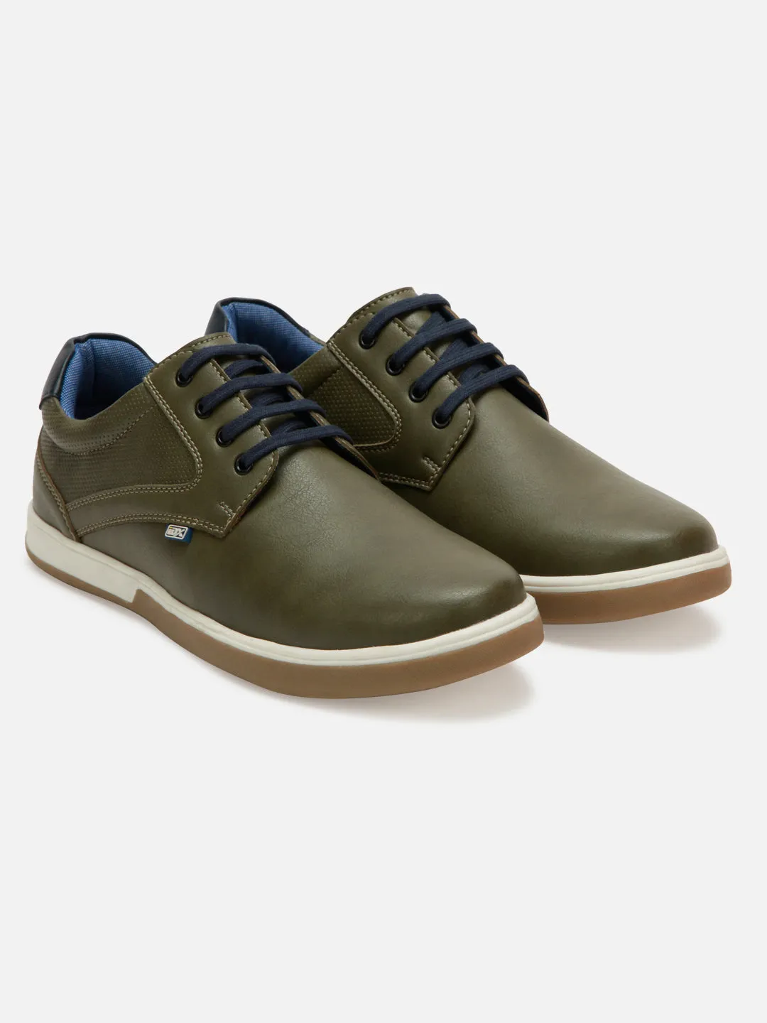 Men's Olive Round Toe Lace Up Casual (IX1017)