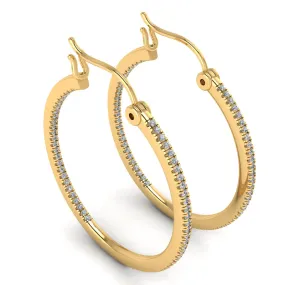 Natural Diamond Yellow Gold Hoop Earrings ER1D