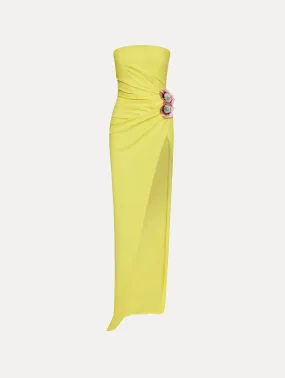 Poppy Embroidered High Slit Gown