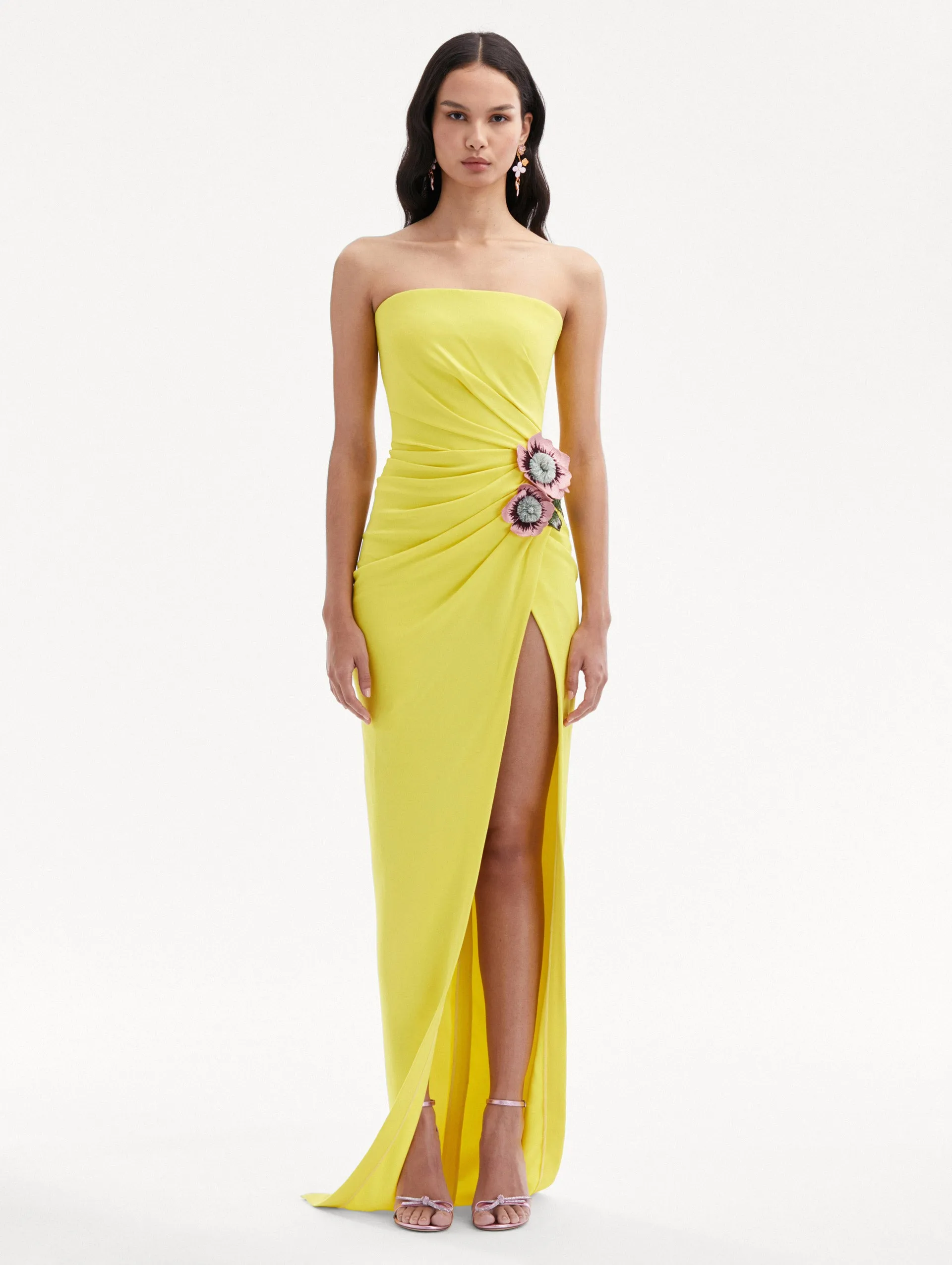 Poppy Embroidered High Slit Gown