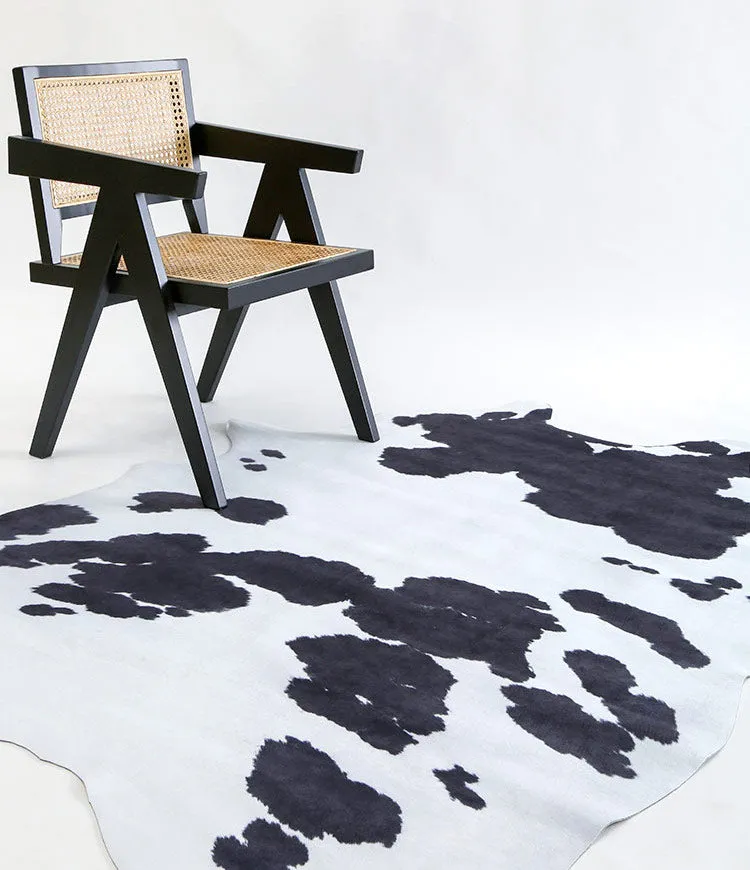 Premium White with Black Spots Faux Cowhide Rug