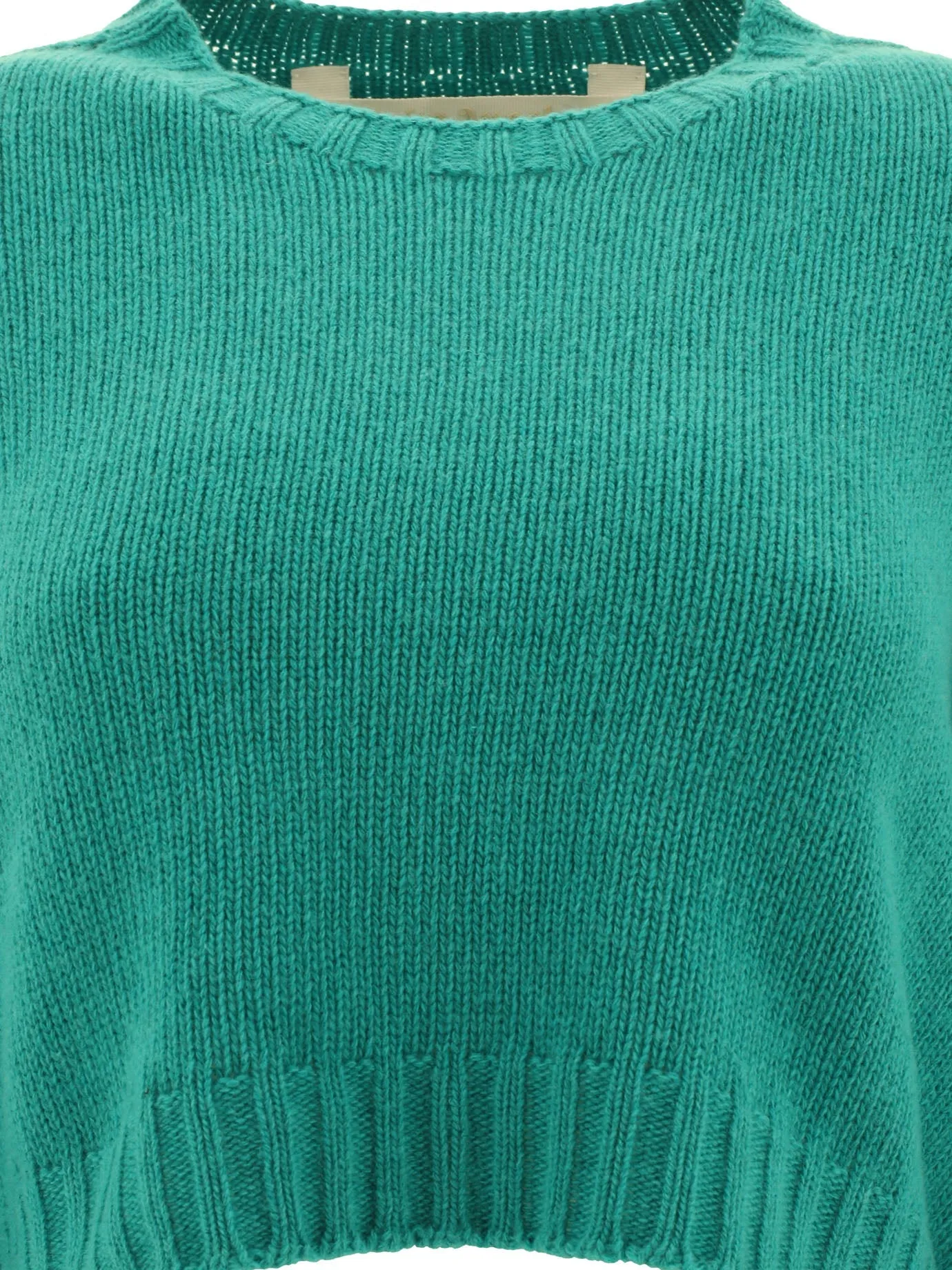 "CURVED LOGO" CROPPED SWEATER