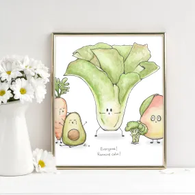 "Everyone! Romaine calm!" - Fine Art Print