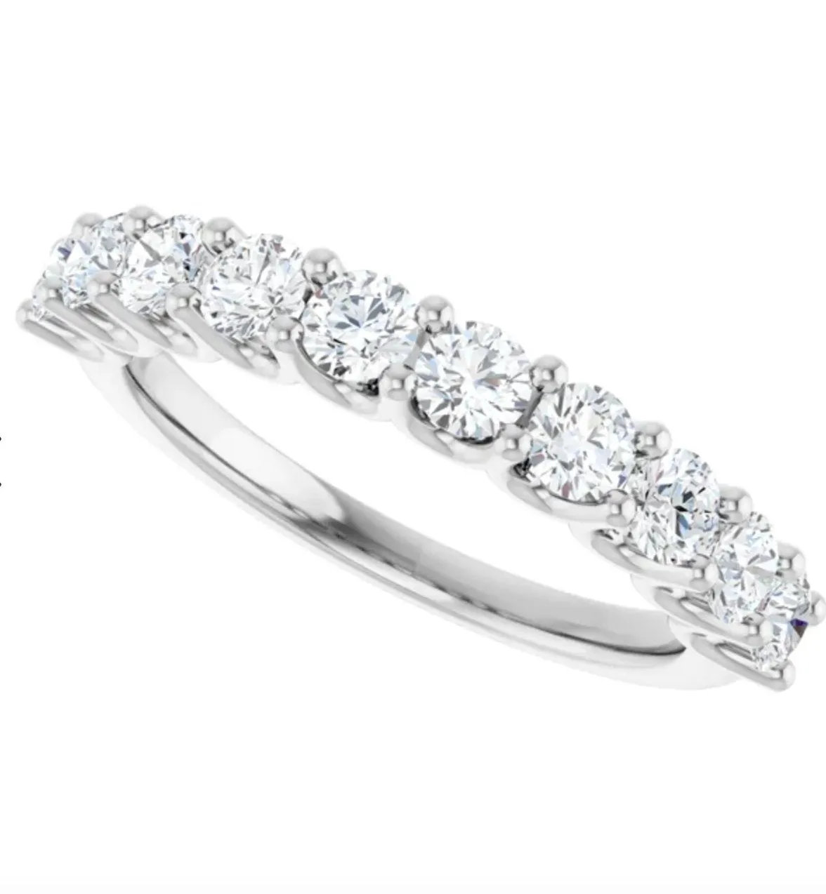 Sahar | Round Moissanite Wedding Band