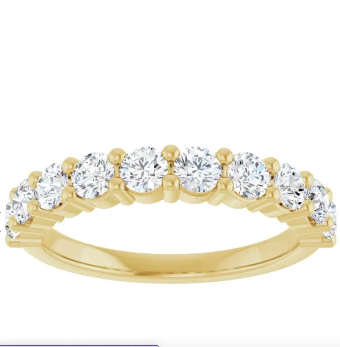 Sahar | Round Moissanite Wedding Band