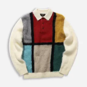 SHAGGY KNITTED POLO - MULTI