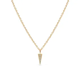 Triangle necklace set with row of diamonds