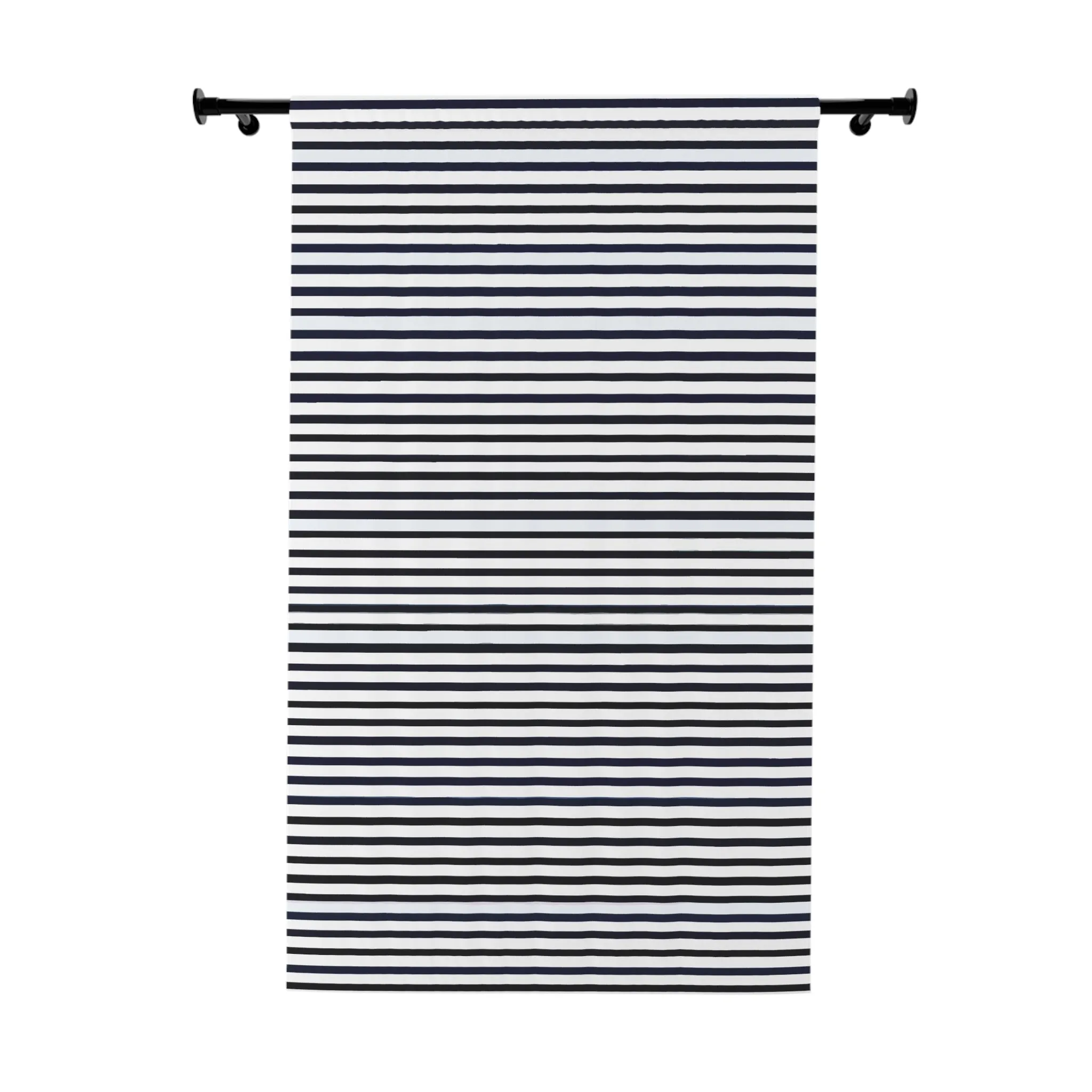 Vampire Art Grunge Preppy Goth Chic Black and White Striped Blackout Window Curtains (1 Piece)