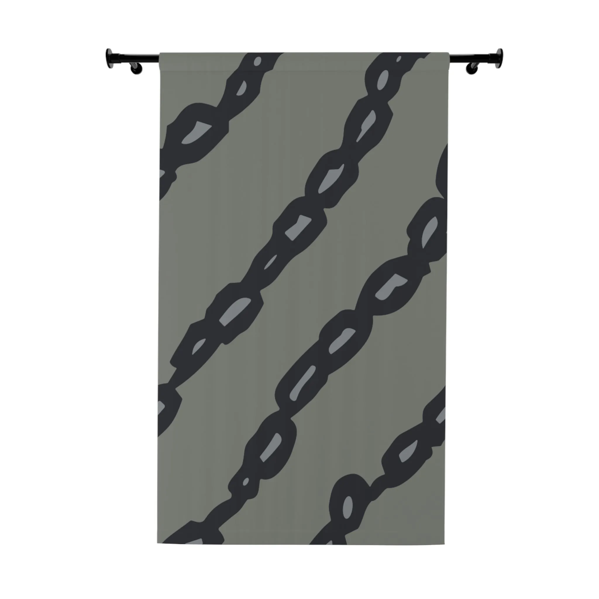 Vampire Art Grunge Preppy Goth Chic Dark Khaki Chains Blackout Window Curtains (1 Piece)